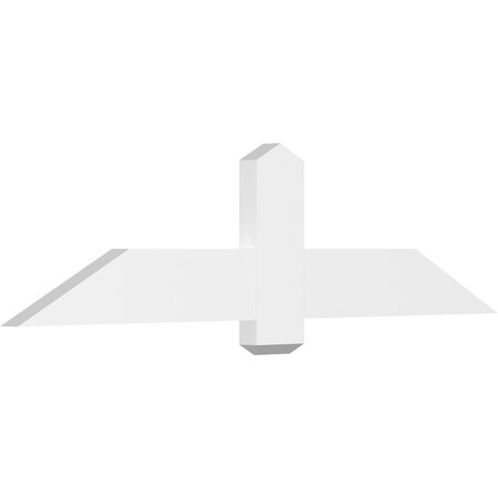 Ekena Millwork Eugene Architectural Grade PVC Gable Bracket, 60"W x 15"H x 2"D x 6"F, 6/12 Pitch GBP060X15X0206EUG00
